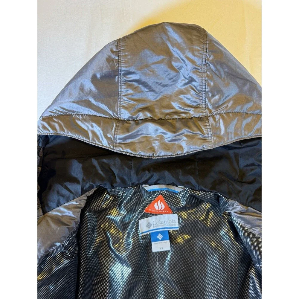 Columbia Puffer Jacket Womens XS Bronze Omni-Heat Hooded Full Zip Fashion Coat
